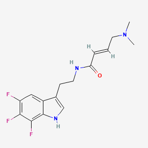 molecular formula C16H18F3N3O B2762569 (E)-4-(Dimethylamino)-N-[2-(5,6,7-trifluoro-1H-indol-3-yl)ethyl]but-2-enamide CAS No. 2411330-11-3