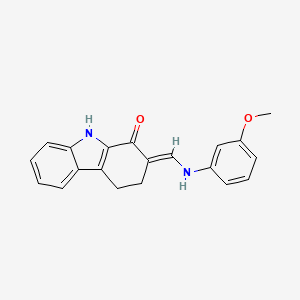 molecular formula C20H18N2O2 B2762571 (2E)-2-[(3-methoxyanilino)methylidene]-4,9-dihydro-3H-carbazol-1-one CAS No. 860612-23-3