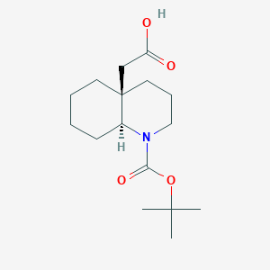 molecular formula C16H27NO4 B2762581 2-[(4Ar,8aS)-1-[(2-methylpropan-2-yl)oxycarbonyl]-2,3,4,5,6,7,8,8a-octahydroquinolin-4a-yl]acetic acid CAS No. 2361609-90-5