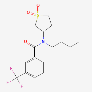 molecular formula C16H20F3NO3S B2762583 N-丁基-N-(1,1-二氧代四氢噻吩-3-基)-3-(三氟甲基)苯甲酰胺 CAS No. 898425-63-3