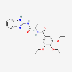 molecular formula C23H28N4O5 B2762597 N-cycloheptyl-2-{1-[(3-isopropyl-2-oxo-2,3-dihydro-1,3-benzoxazol-6-yl)sulfonyl]piperidin-4-yl}acetamide CAS No. 1236259-74-7