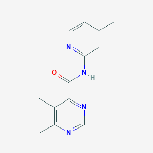 molecular formula C13H14N4O B2762604 5,6-Dimethyl-N-(4-methylpyridin-2-yl)pyrimidine-4-carboxamide CAS No. 2415511-22-5