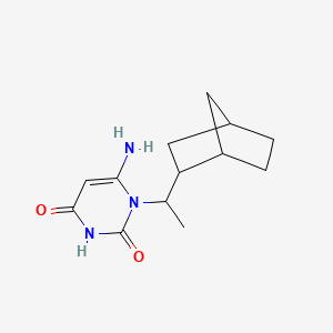 molecular formula C13H19N3O2 B2762607 6-氨基-1-(1-{双环[2.2.1]庚烷-2-基}乙基)-1,2,3,4-四氢嘧啶-2,4-二酮 CAS No. 1132676-30-2