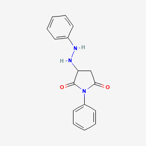 molecular formula C16H15N3O2 B2762620 1-苯基-3-(2-苯基肼基)吡咯啶-2,5-二酮 CAS No. 956371-16-7