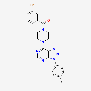 molecular formula C22H20BrN7O B2762622 (3-bromophenyl)(4-(3-(p-tolyl)-3H-[1,2,3]triazolo[4,5-d]pyrimidin-7-yl)piperazin-1-yl)methanone CAS No. 920363-08-2