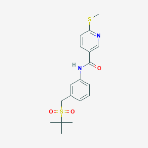N-{3-[(2-methylpropane-2-sulfonyl)methyl]phenyl}-6-(methylsulfanyl)pyridine-3-carboxamide