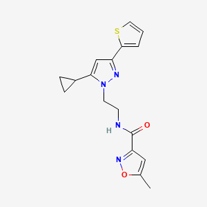 N-(2-(5-cyclopropyl-3-(thiophen-2-yl)-1H-pyrazol-1-yl)ethyl)-5-methylisoxazole-3-carboxamide