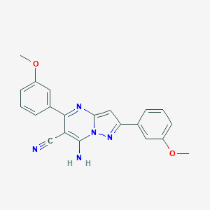 molecular formula C21H17N5O2 B276264 7-Amino-2,5-bis(3-methoxyphenyl)pyrazolo[1,5-a]pyrimidine-6-carbonitrile 