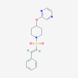 molecular formula C17H19N3O3S B2762646 (E)-2-((1-(styrylsulfonyl)piperidin-4-yl)oxy)pyrazine CAS No. 1448140-13-3