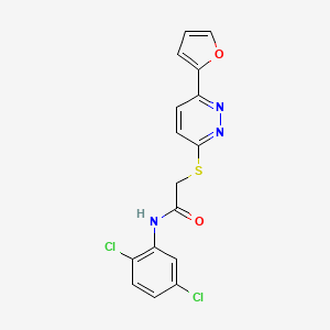 molecular formula C16H11Cl2N3O2S B2762649 N-(2,5-dichlorophenyl)-2-[6-(furan-2-yl)pyridazin-3-yl]sulfanylacetamide CAS No. 922891-76-7