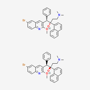 3-Quinolineethanol,6-bromo-a-[2-(dimethylamino)ethyl]-2-methoxy-a-1-naphthalenyl-b-phenyl-, (aR,bR)-rel-