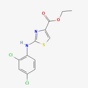 molecular formula C12H10Cl2N2O2S B2762658 2-(2,4-Dichloroanilino)thiazole-4-carboxylic acid ethyl ester CAS No. 1484440-55-2