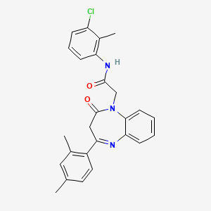 molecular formula C26H24ClN3O2 B2762659 N-(3-chloro-2-methylphenyl)-2-[4-(2,4-dimethylphenyl)-2-oxo-2,3-dihydro-1H-1,5-benzodiazepin-1-yl]acetamide CAS No. 946269-15-4