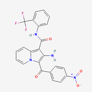 2-amino-3-(4-nitrobenzoyl)-N-[2-(trifluoromethyl)phenyl]indolizine-1-carboxamide