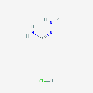 molecular formula C3H10ClN3 B2762665 N'-(methylamino)ethanimidamide hydrochloride CAS No. 73479-03-5