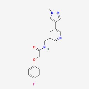 2-(4-fluorophenoxy)-N-((5-(1-methyl-1H-pyrazol-4-yl)pyridin-3-yl)methyl)acetamide