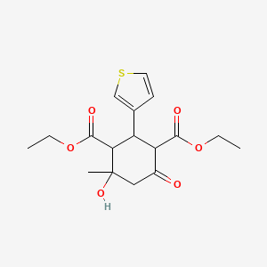 Diethyl 4-hydroxy-4-methyl-6-oxo-2-(thiophen-3-yl)cyclohexane-1,3-dicarboxylate