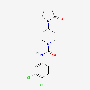 molecular formula C16H19Cl2N3O2 B2762672 N-(3,4-dichlorophenyl)-4-(2-oxopyrrolidin-1-yl)piperidine-1-carboxamide CAS No. 1421481-77-7