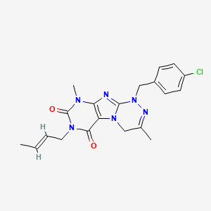 molecular formula C20H21ClN6O2 B2762679 7-[(E)-but-2-enyl]-1-[(4-chlorophenyl)methyl]-3,9-dimethyl-4H-purino[8,7-c][1,2,4]triazine-6,8-dione CAS No. 927536-15-0