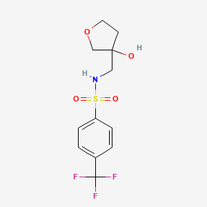 B2762685 N-((3-hydroxytetrahydrofuran-3-yl)methyl)-4-(trifluoromethyl)benzenesulfonamide CAS No. 1912881-81-2