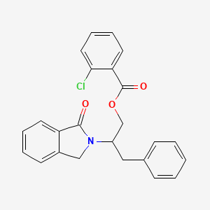2-(1-oxo-1,3-dihydro-2H-isoindol-2-yl)-3-phenylpropyl 2-chlorobenzenecarboxylate