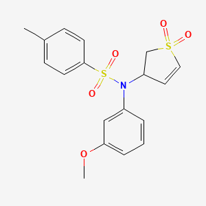 molecular formula C18H19NO5S2 B2762692 N-(1,1-dioxo-2,3-dihydrothiophen-3-yl)-N-(3-methoxyphenyl)-4-methylbenzenesulfonamide CAS No. 327067-35-6