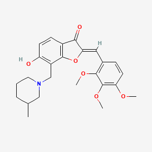 molecular formula C25H29NO6 B2762697 (Z)-6-hydroxy-7-((3-methylpiperidin-1-yl)methyl)-2-(2,3,4-trimethoxybenzylidene)benzofuran-3(2H)-one CAS No. 859664-21-4