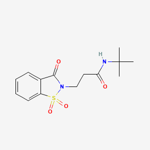 molecular formula C14H18N2O4S B2762700 N-tert-butyl-3-(1,1,3-trioxo-1,2-benzothiazol-2-yl)propanamide CAS No. 872468-70-7