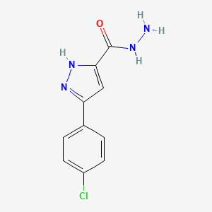 molecular formula C10H9ClN4O B2762701 3-(4-chlorophenyl)-1H-pyrazole-5-carbohydrazide CAS No. 370096-67-6