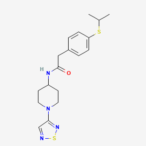 molecular formula C18H24N4OS2 B2762702 N-(1-(1,2,5-thiadiazol-3-yl)piperidin-4-yl)-2-(4-(isopropylthio)phenyl)acetamide CAS No. 2034379-03-6