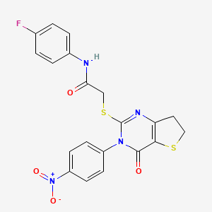 N-(4-fluorophenyl)-2-((3-(4-nitrophenyl)-4-oxo-3,4,6,7-tetrahydrothieno[3,2-d]pyrimidin-2-yl)thio)acetamide