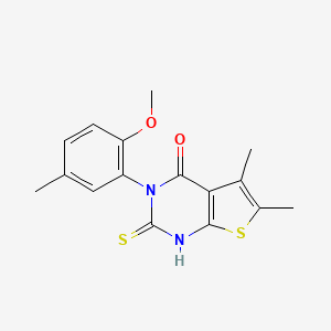 3-(2-methoxy-5-methylphenyl)-5,6-dimethyl-2-sulfanyl-3H,4H-thieno[2,3-d]pyrimidin-4-one