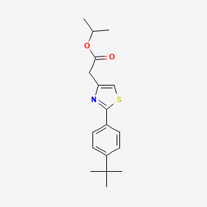 molecular formula C18H23NO2S B2762708 Propan-2-yl 2-[2-(4-tert-butylphenyl)-1,3-thiazol-4-yl]acetate CAS No. 680215-70-7