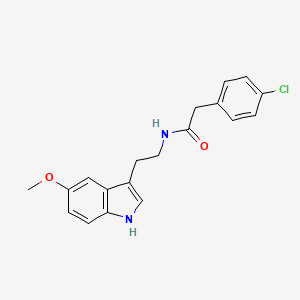 molecular formula C19H19ClN2O2 B2762709 2-(4-氯苯基)-N-[2-(5-甲氧基-1H-吲哚-3-基)乙基]乙酰胺 CAS No. 847851-75-6