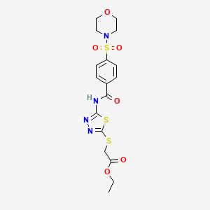 Ethyl 2-((5-(4-(morpholinosulfonyl)benzamido)-1,3,4-thiadiazol-2-yl)thio)acetate