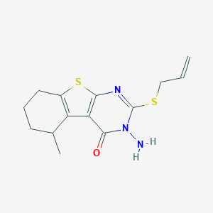molecular formula C14H17N3OS2 B276273 2-(allylsulfanyl)-3-amino-5-methyl-5,6,7,8-tetrahydro[1]benzothieno[2,3-d]pyrimidin-4(3H)-one 