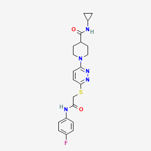 N-cyclopropyl-1-(6-((2-((4-fluorophenyl)amino)-2-oxoethyl)thio)pyridazin-3-yl)piperidine-4-carboxamide