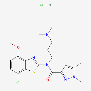 N-(7-chloro-4-methoxybenzo[d]thiazol-2-yl)-N-(3-(dimethylamino)propyl)-1,5-dimethyl-1H-pyrazole-3-carboxamide hydrochloride