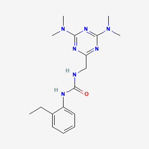 molecular formula C17H25N7O B2762738 1-((4,6-Bis(dimethylamino)-1,3,5-triazin-2-yl)methyl)-3-(2-ethylphenyl)urea CAS No. 2034517-67-2