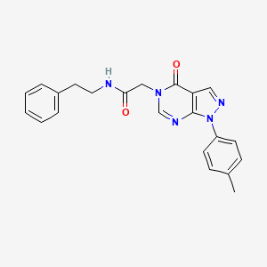 molecular formula C22H21N5O2 B2762752 2-(4-氧代-1-(对甲苯基)-1H-吡唑并[3,4-d]嘧啶-5(4H)-基)-N-苯乙基乙酰胺 CAS No. 863446-84-8