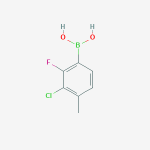 molecular formula C7H7BClFO2 B2762757 (3-氯-2-氟-4-甲基苯基)硼酸 CAS No. 2377608-77-8