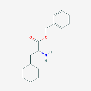 molecular formula C16H23NO2 B2762759 Cyclohexanepropanoic acid, alpha-amino-, phenylmethyl ester, hydrochloride (1:1), (alphaR)- CAS No. 266690-58-8