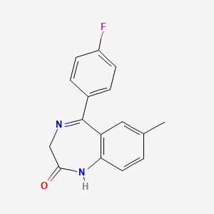 molecular formula C16H13FN2O B2762763 5-(4-Fluorophenyl)-7-methyl-1,3-dihydro-1,4-benzodiazepin-2-one CAS No. 865654-73-5