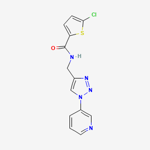 molecular formula C13H10ClN5OS B2762769 5-chloro-N-((1-(pyridin-3-yl)-1H-1,2,3-triazol-4-yl)methyl)thiophene-2-carboxamide CAS No. 2034589-59-6