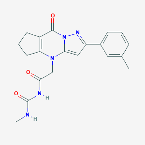 molecular formula C20H21N5O3 B276277 N-methyl-N'-{[2-(3-methylphenyl)-8-oxo-5,6,7,8-tetrahydro-4H-cyclopenta[d]pyrazolo[1,5-a]pyrimidin-4-yl]acetyl}urea 