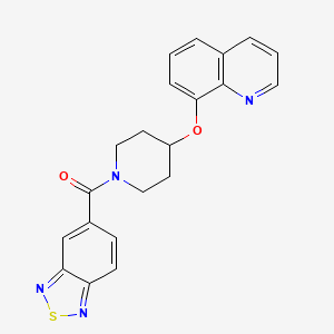 molecular formula C21H18N4O2S B2762770 Benzo[c][1,2,5]thiadiazol-5-yl(4-(quinolin-8-yloxy)piperidin-1-yl)methanone CAS No. 2034432-13-6
