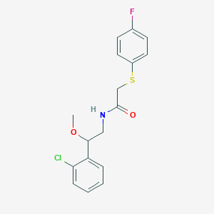 molecular formula C17H17ClFNO2S B2762774 N-(2-(2-chlorophenyl)-2-methoxyethyl)-2-((4-fluorophenyl)thio)acetamide CAS No. 1795442-29-3