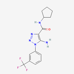 molecular formula C15H16F3N5O B2762784 5-amino-N-cyclopentyl-1-[3-(trifluoromethyl)phenyl]triazole-4-carboxamide CAS No. 443113-79-9