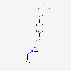 molecular formula C15H18F3NO2 B2762785 1-(Cyclopropylmethyl)-2-[[4-(2,2,2-trifluoroethoxy)phenoxy]methyl]aziridine CAS No. 2418648-85-6