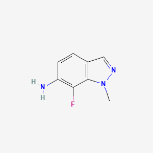 molecular formula C8H8FN3 B2762788 7-Fluoro-1-methyl-indazol-6-amine CAS No. 1896804-52-6